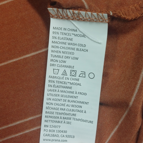 Prana Tank Size Small Foundation Scoop Neck Striped - Picture 6 of 7